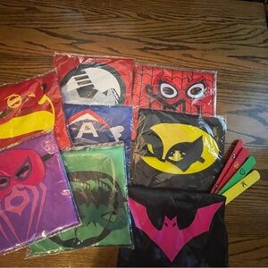 Superhero Kids Costume Set - Multicolor 8 pack with 4 slap bracelets
